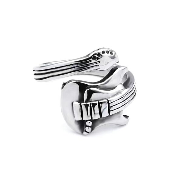 Boho Rocker Guitar Spoon Ring #769 - Picture 5 of 9
